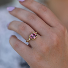 Pink Tourmaline Orbit Diamond Band Ring Image