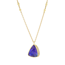 Opal Ellipse Halo Necklace