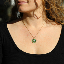 Moonlight Opal Ombre Enamel Diamond Necklace Image