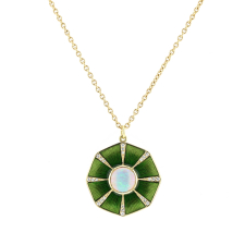 Moonlight Opal Ombre Enamel Diamond Necklace Image