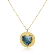 Opal Heart Engraved Necklace Image