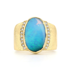 Opal Ellipse Engraved Ring Image