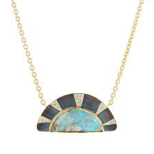 Enamel Sun Ray Boulder Opal Necklace Image