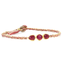 Triple Orbit Ruby Silk Gold Bracelet Image