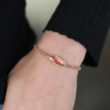 Icicle Pink Tourmaline Silk 18k Gold Bracelet Image
