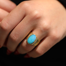 Opal Ellipse Engraved Ring Image