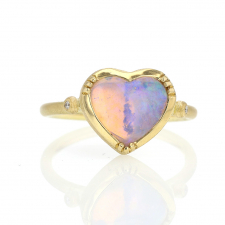 Pipe Opal Heart 18k Gold Ring