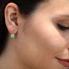 Columbian Emerald Rose Gold Earrings Image