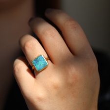 Square Australian Boulder Opal Ring Image