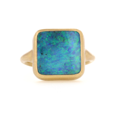 Square Australian Boulder Opal Ring Image