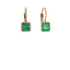 Small Emerald Lever Back Earrings Image