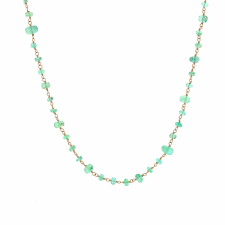 Faceted Emerald Bead Gold Necklace Image