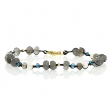 Labradorite, Pearl and London Blue Quartz Bracelet Image