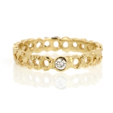 Gold Loop Ring with Diamond