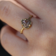 Raw Diamond Pear Gold Ring Image