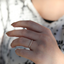 Diamond French Eternity 18k Rose Gold Slim Ring
