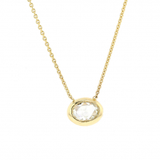Oval Rose Cut Diamond 18k Gold Necklace Image