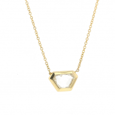Trapezoidal Rose Cut Diamond 18k Gold Necklace Image