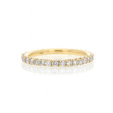 Diamond French Eternity 18k Gold Slim Ring
