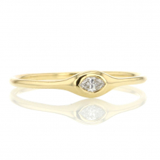 Marquise Shaped Diamond 18k Gold Stacking Ring