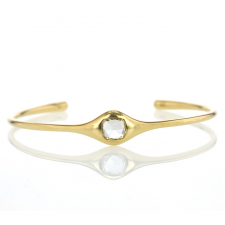 Cushion Diamond 18k Gold Cuff Bracelet