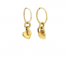 Small 18K Gold Heart Hoop Earrings Image