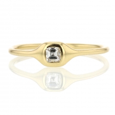 Ascher Cut Small Diamond Gold 18k Ring Image