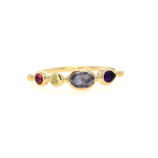 Amethyst, Blue Sapphire, Chrysoberyl and Spinel Simple Ring