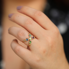 Multi Gemstone Croisee Ring