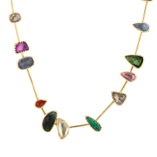 Gemstone Gold Collar Necklace Image