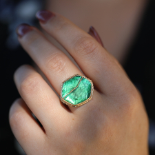 All Gold Emerald Fusion Ring
