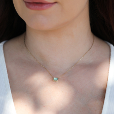 Small Inverted Emerald Gold Necklace Image