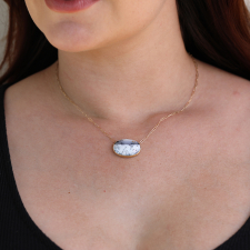Oval Checkerboard Dendritic Opal Necklace Image