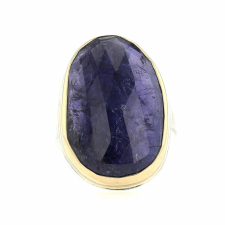 Vertical Rose Cut Iolite Ring