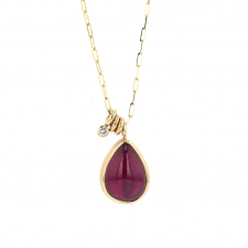Teardrop African Ruby with Diamond Necklace Image