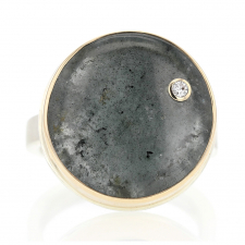 Round Moss Aquamarine with Diamond Ring Image