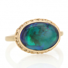Australian Black Opal All 14k Gold Ring Image