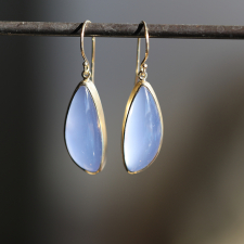 Asymmetrical Natural Blue Chalcedony Earrings Image