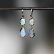 Double Asymmetrical Australian Opal Earrings Image