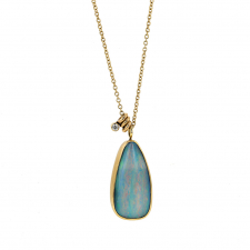 Boulder Opal 14k Gold Necklace with Sliding Ring Image