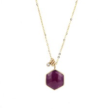 Hexagonal African Ruby Necklace