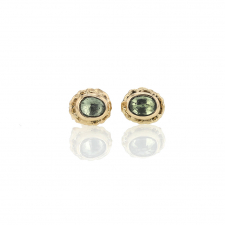 Green Sapphire 14k Gold Post Earrings Image
