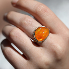 Mexican Fire Opal 14k Yellow Gold rRing Image