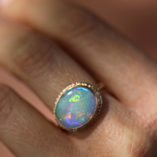 Mintabie Australian Opal 14k Gold Ring Image