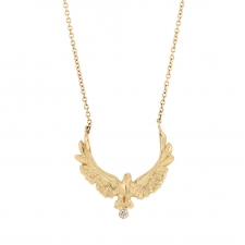 Gold Upward Eagle Necklace