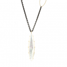 Multi Prong White Mother of Pearl Long Necklace