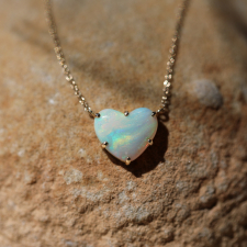 Mintabe Opal Heart Gold Necklace
