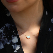 Mintabe Opal Heart Gold Necklace