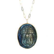 Labradorite Buddha with Diamond Necklace Image