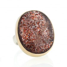 Vertical Seven Mineral Stone Silver and Gold Ring Image
